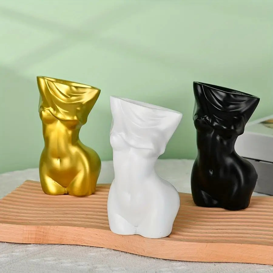 Ceramic Female Body Vase Decorative Feminine Form Home Accent