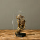 Abstract Silence Is Gold Resin Figurine Hand Face Statue Decor