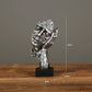 Abstract Silence Is Gold Resin Figurine Hand Face Statue Decor