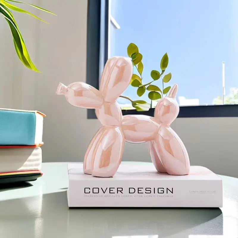 Ceramic Balloon Dog Sculpture Nordic Animal Home Decor Figurine