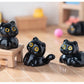 Black Cat Mini Figurines Cute Resin Kitten Desktop Decoration