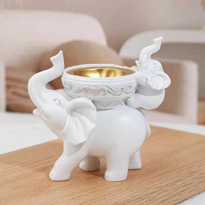 Elephant Figurine Candy Tray Key Bowl Decorative Storage Box