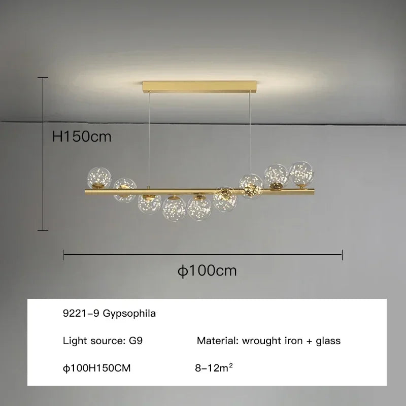 Led Ceiling Chandelier Glass Dining
