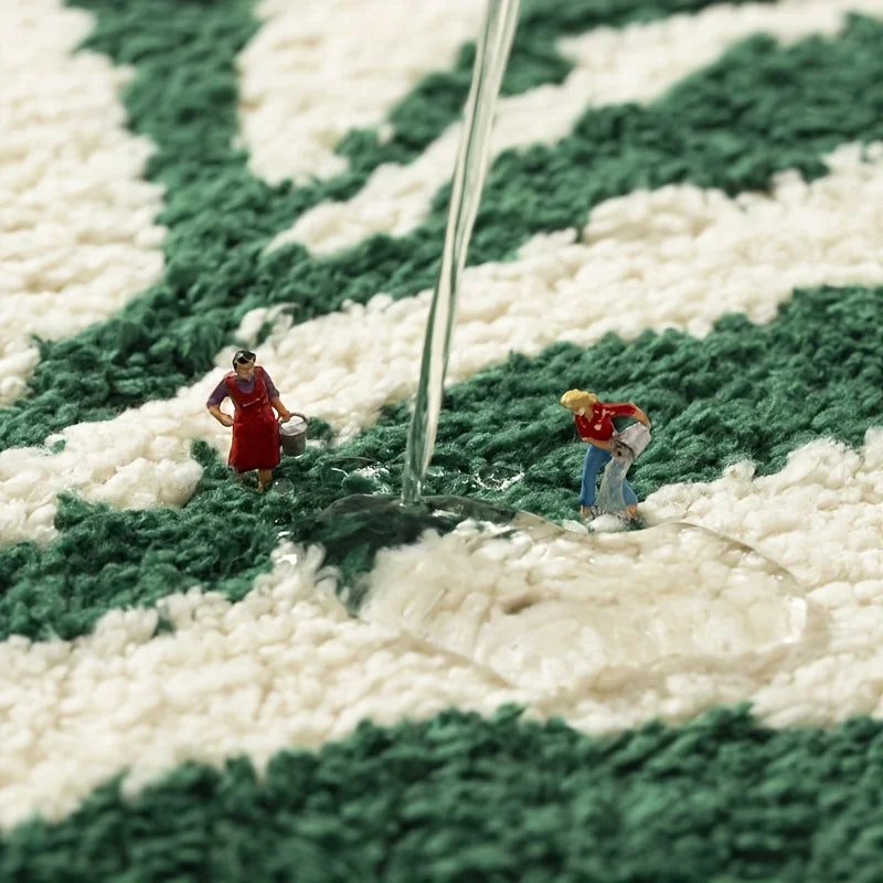 Green Leaf Carpet Soft Absorbent Bathroom Floor Mat Non Slip