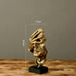 Abstract Silence Is Gold Resin Figurine Hand Face Statue Decor