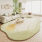 Green Plush Irregular Carpet Living Room Bedroom Floor Mat Decor