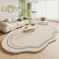 Green Plush Irregular Carpet Living Room Bedroom Floor Mat Decor