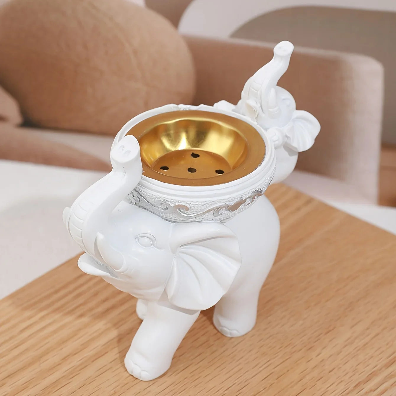 Elephant Figurine Candy Tray Key Bowl Decorative Storage Box