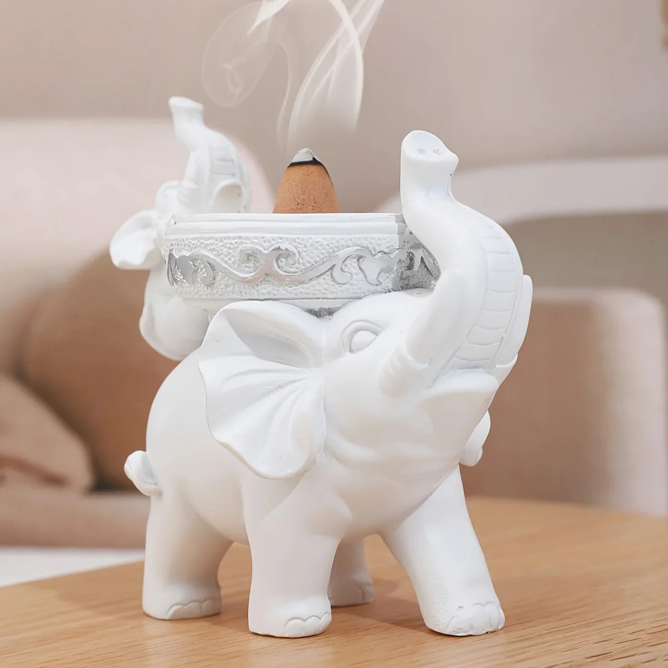 Elephant Figurine Candy Tray Key Bowl Decorative Storage Box