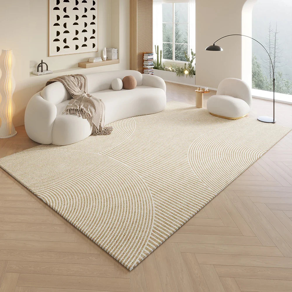 Cream Style Living Room Floor Mat Anti Slip Large Carpet