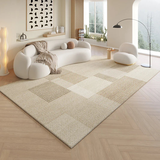 Cream Style Living Room Floor Mat Anti Slip Large Carpet