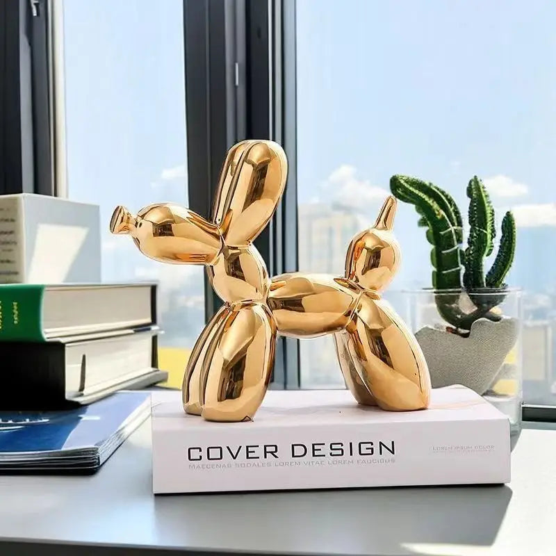 Ceramic Balloon Dog Sculpture Nordic Animal Home Decor Figurine