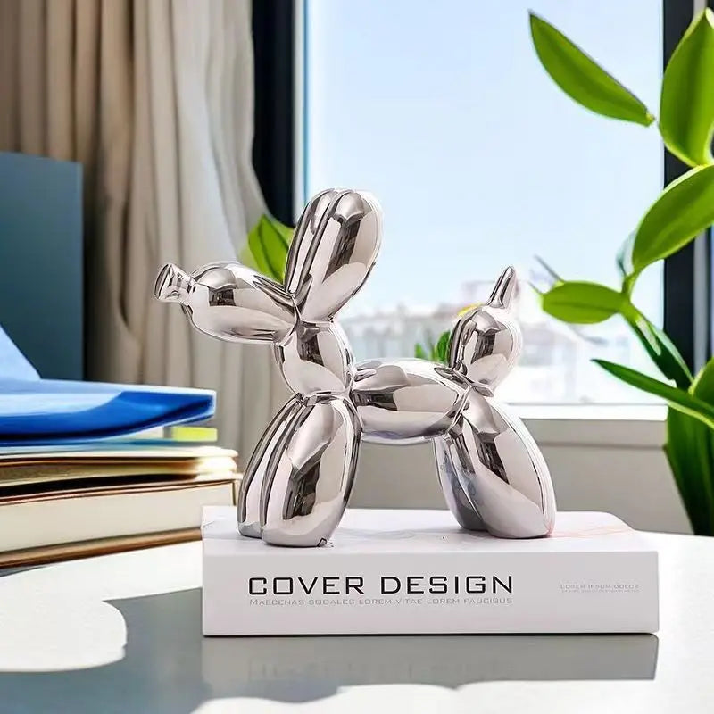 Ceramic Balloon Dog Sculpture Nordic Animal Home Decor Figurine