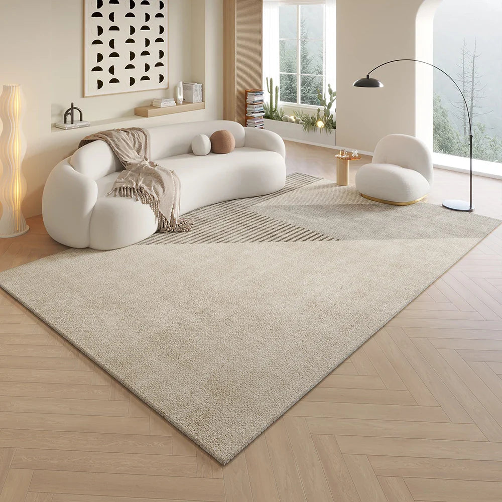 Cream Style Living Room Floor Mat Anti Slip Large Carpet