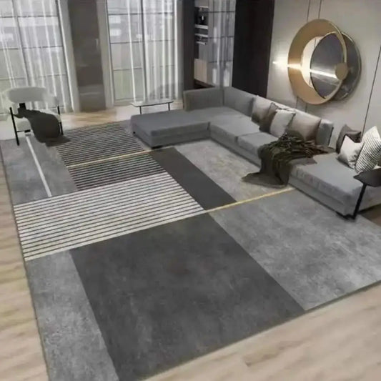 Modern Geometric Abstract Crystal Pile Carpet Washable Anti Slip