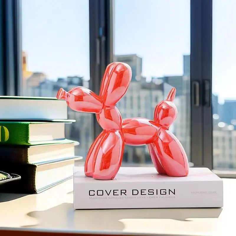 Ceramic Balloon Dog Sculpture Nordic Animal Home Decor Figurine