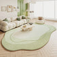 Green Plush Irregular Carpet Living Room Bedroom Floor Mat Decor