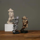 Abstract Silence Is Gold Resin Figurine Hand Face Statue Decor
