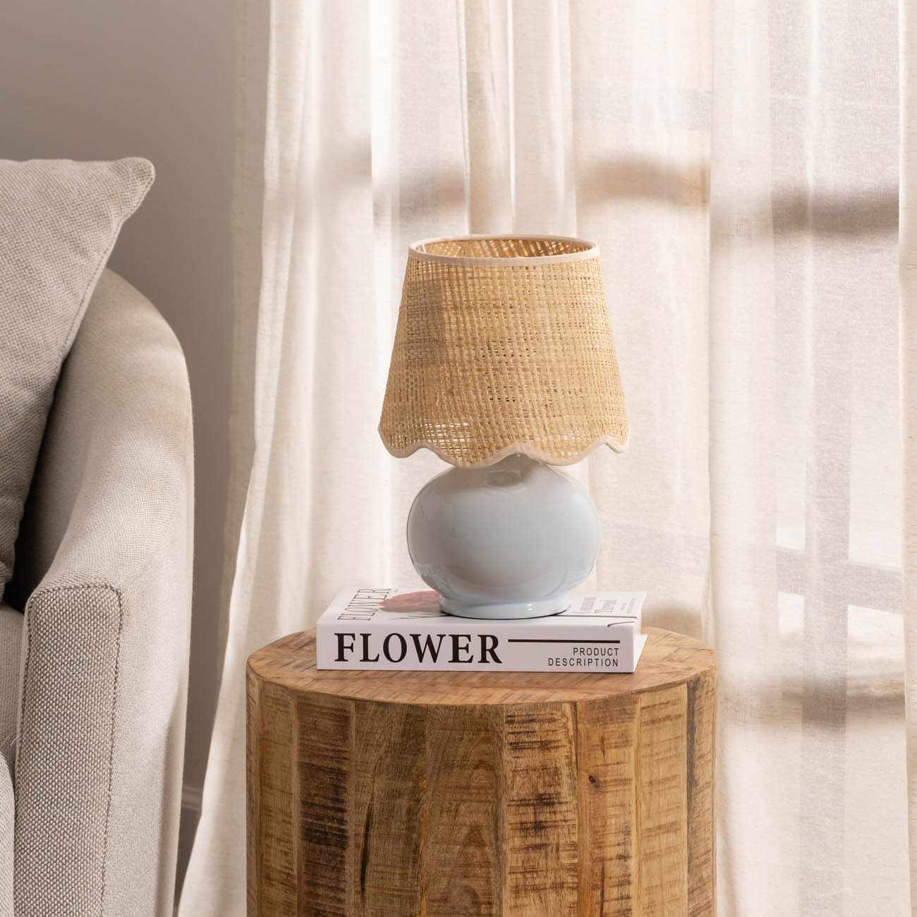 Blue Solid Ceramic Table Lamp