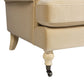 38' Lawson Accent Arm Chair Metal Casters, Fawn Brown Performance Velvet