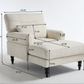 Modern Grey Upholstered Chaise Lounge Sofa Recliner