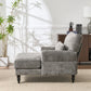 Modern Grey Upholstered Chaise Lounge Sofa Recliner