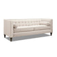 84' Modern Tuxedo Tufted Sofa, Sky Neutral Beige Polyester