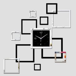 Modern Large Acrylic Mirror Wall Clock 3D Stickers Quartz Decor