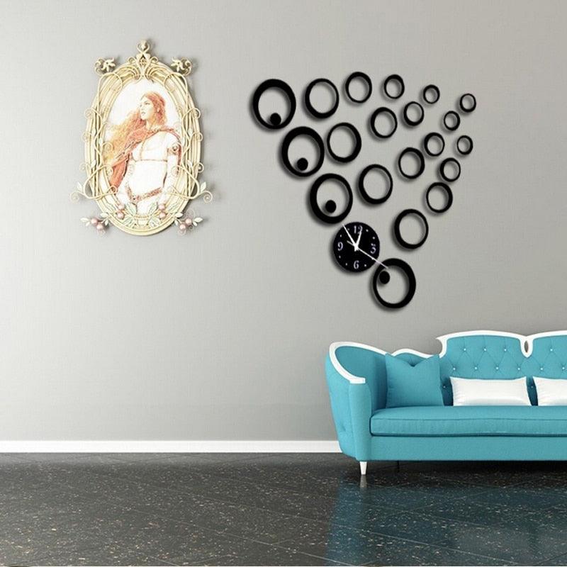 3D Acrylic Mirror Wall Clock Quartz Silent Modern Decorative Design